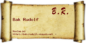 Bak Rudolf névjegykártya