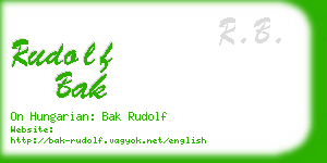 rudolf bak business card